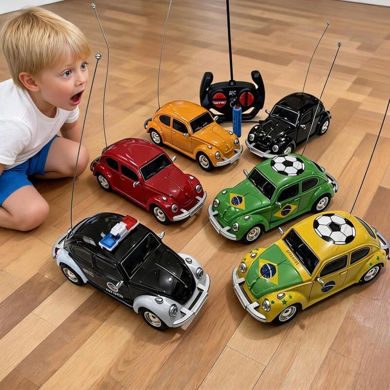 Carrinho Controle Remoto Fusca Clássico Retrô 18cm Brinquedo Infantil