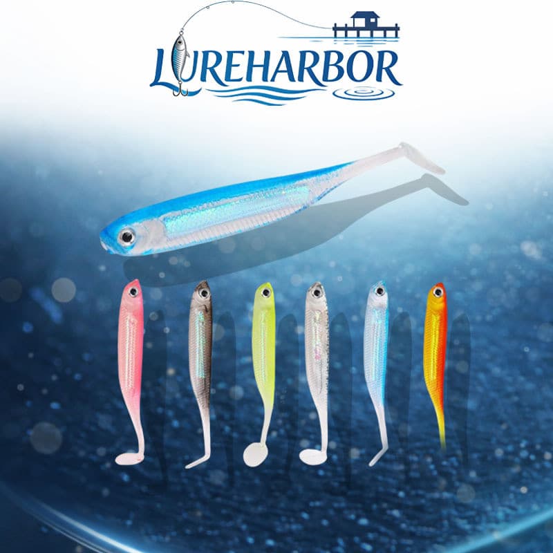 Isca macia T-Tail 3D de seis cores LUREHARBOR 7cm/2.2g 5/10 unidades