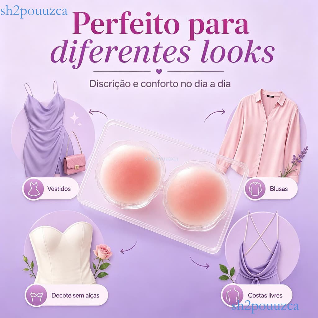 Protetor de Silicone Fino Tapa Mamilos Reutilizável Cor Pele Invisível para Vestidos e Festa ✨sh2pouuzca
