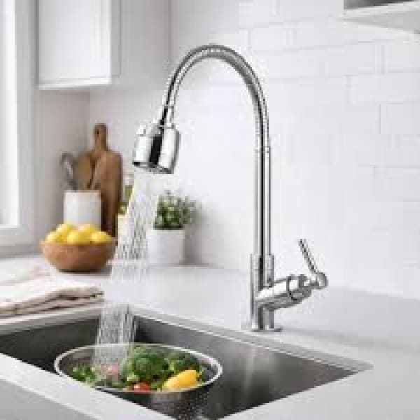Torneira Gourmet Cozinha Flexível Cromada Metal 2 Jatos Bancada Parede Gourmet Luxo
