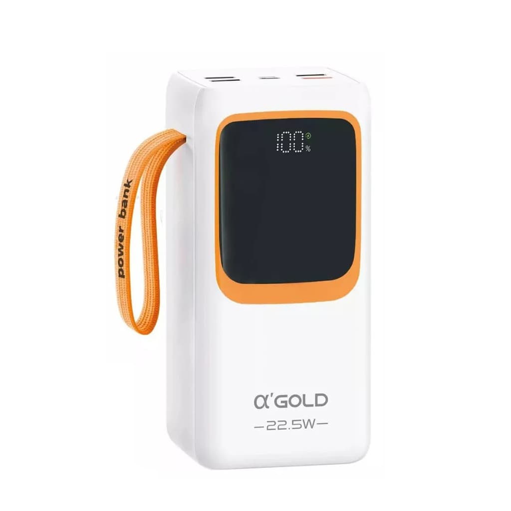 Carregador Portátil 30000mah Power Bank Bateria Externa Agold Cor:Branco
