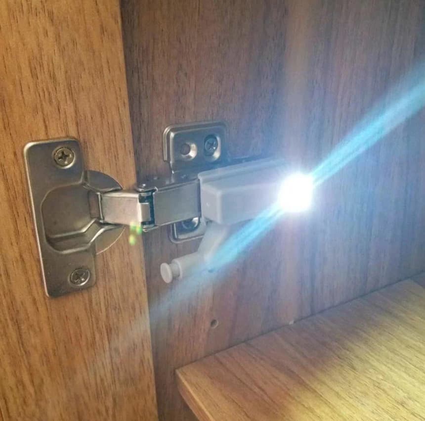 Kit 10 Lâmpadas LED para Dobradiça de Armário com Sensor Automático Luz Interna Guarda-Roupa
