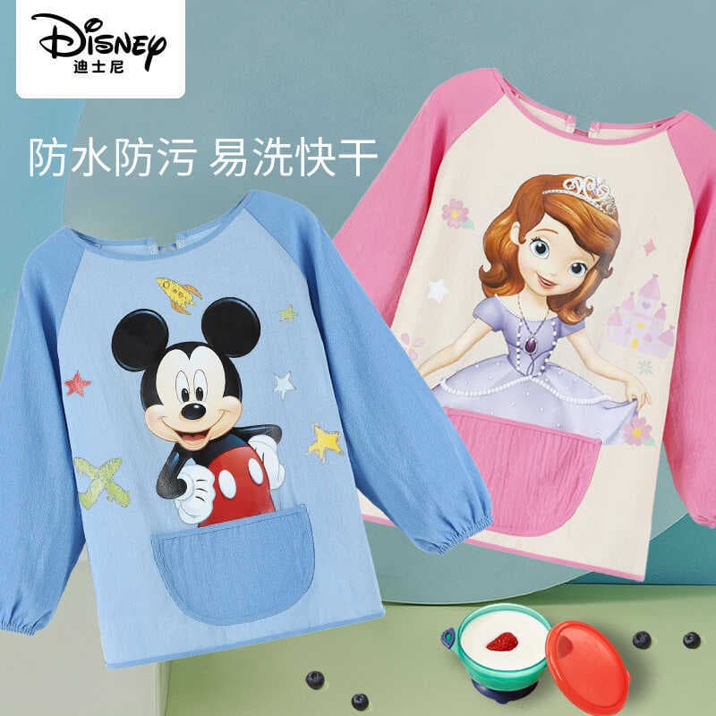 Crianças macacão à prova dwaterproof água pintura roupas aventais do bebê comer babadores de manga comprida macacão jard