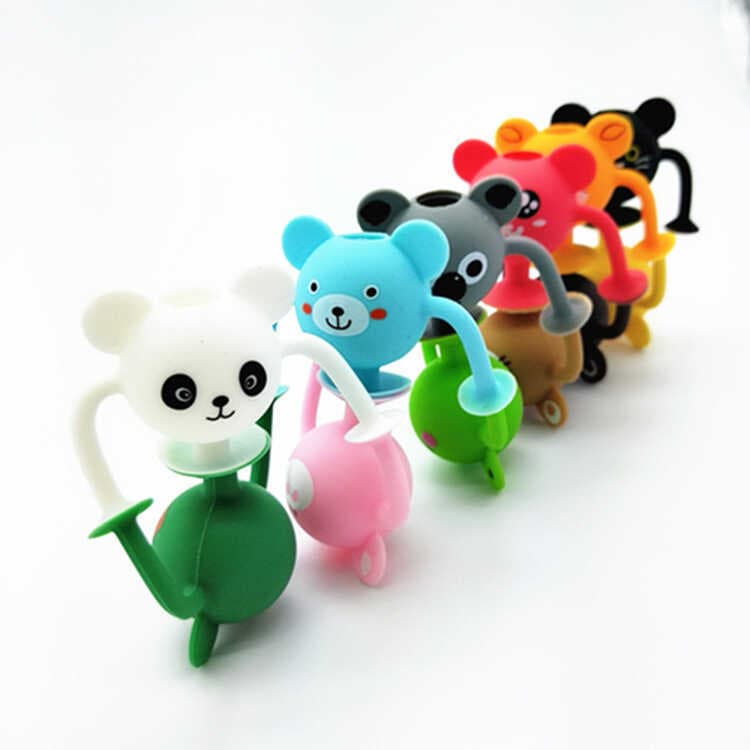 Silicone crianças mordedor bebê educacional Molar sucção bola brinquedo dos desenhos animados sucção diversão