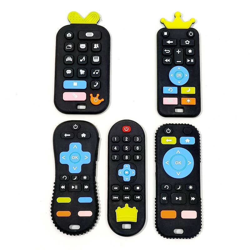 Mordedor de controle remoto para bebê, bastão Molar, brinquedos para bebês, cogumelo Oral fervido, goma de mascar macia,