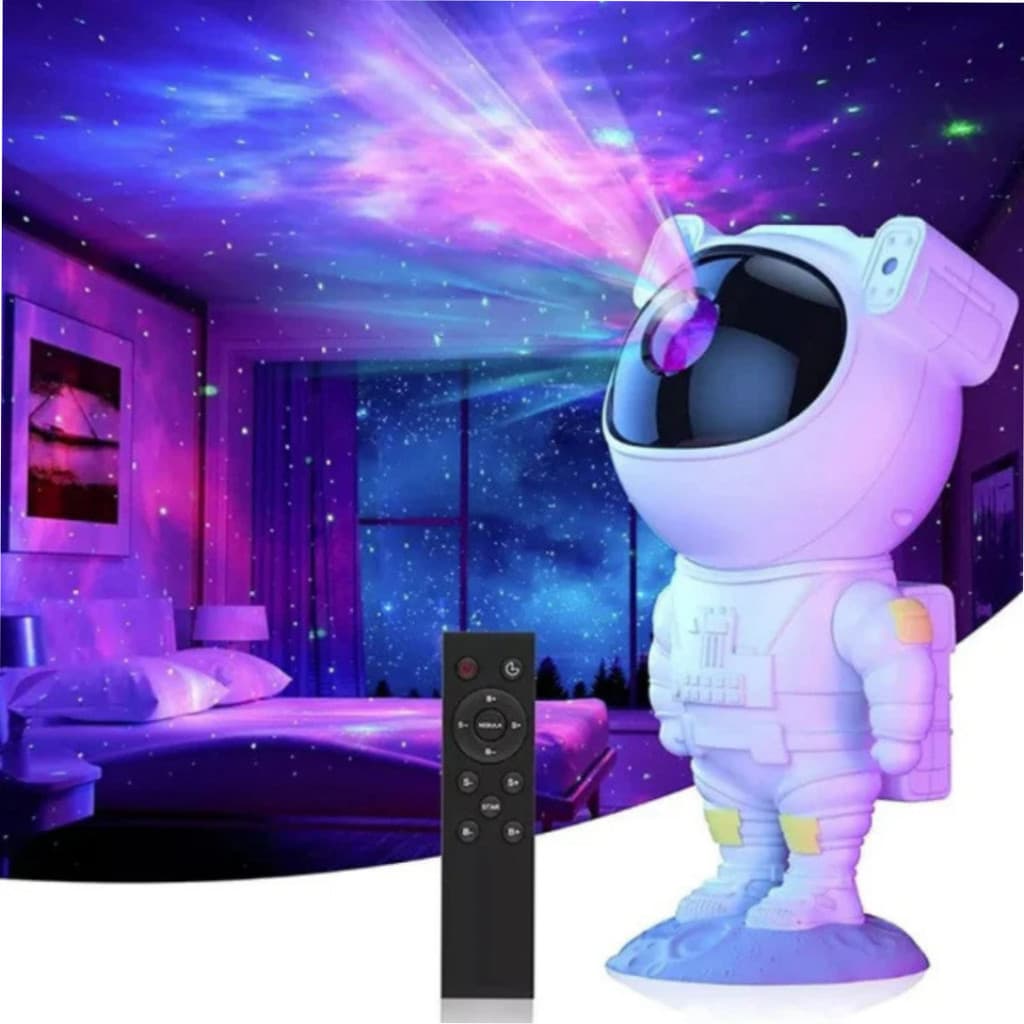 Mini Projetor Astronauta Luz Estelar com Controle Remoto BM-F927
