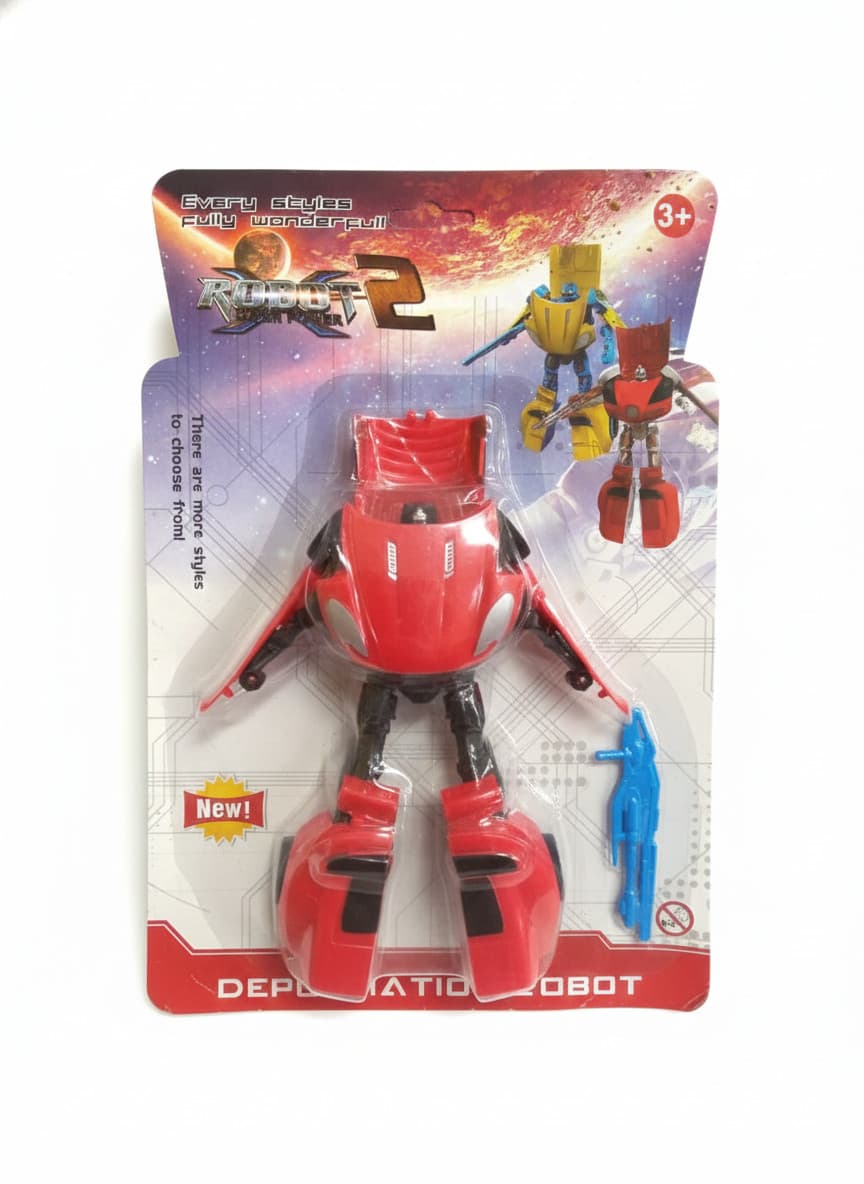 🚗🤖 Carrinho Vira Robô 2 em 1 Transformação Automática Com  e Brinquedo Infantil Educativo Presente Menino e Menina