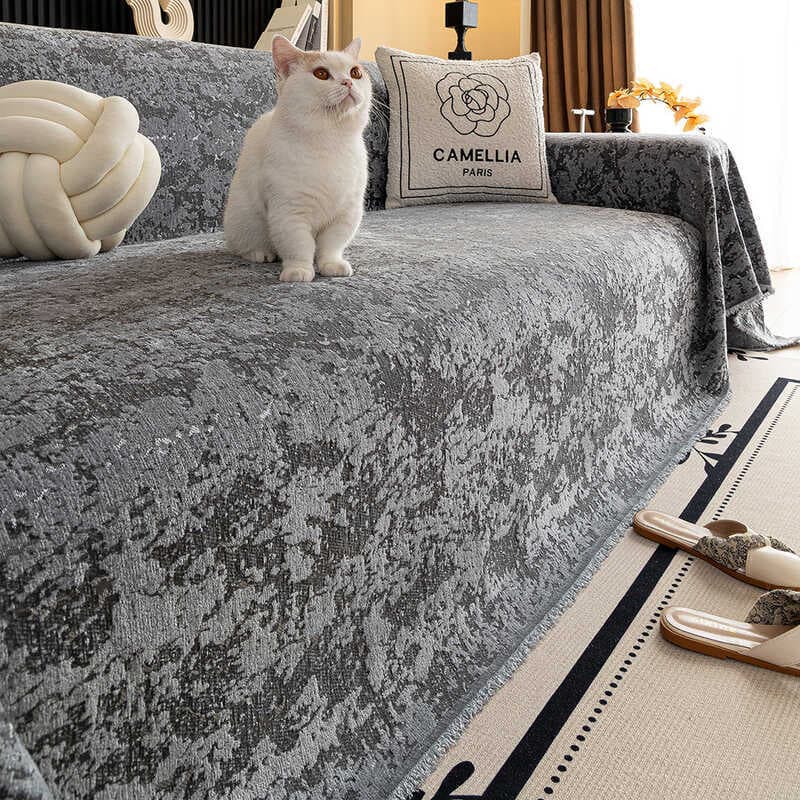 Luz de luxo Premium 2025 quatro estações Universal Chenille anti-gato risco antiderrapante capa completa sofá toalha cap