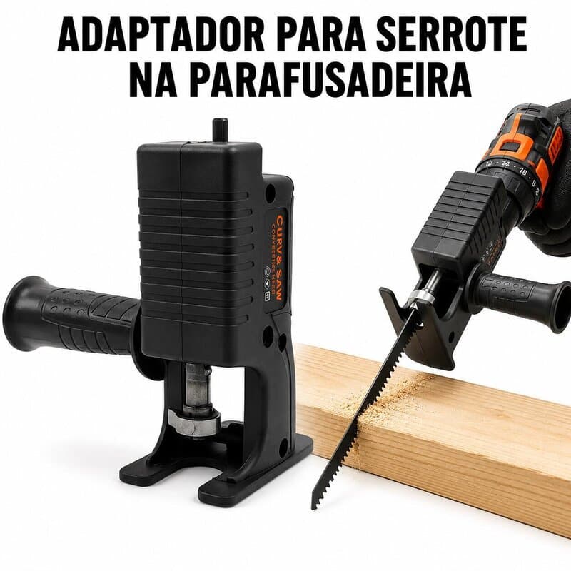 Kit Adaptador Serra Tico-Tico para Furadeira - Conversor para Corte de Madeira