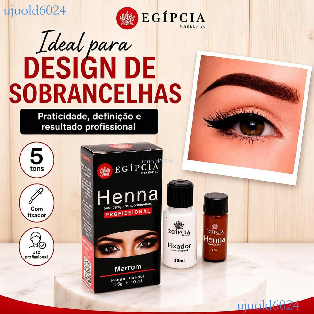 kit 2 Henna Sobrancelha Egípcia Alta Fixação Longa Duração Modelo Rena ✨ujuold6024