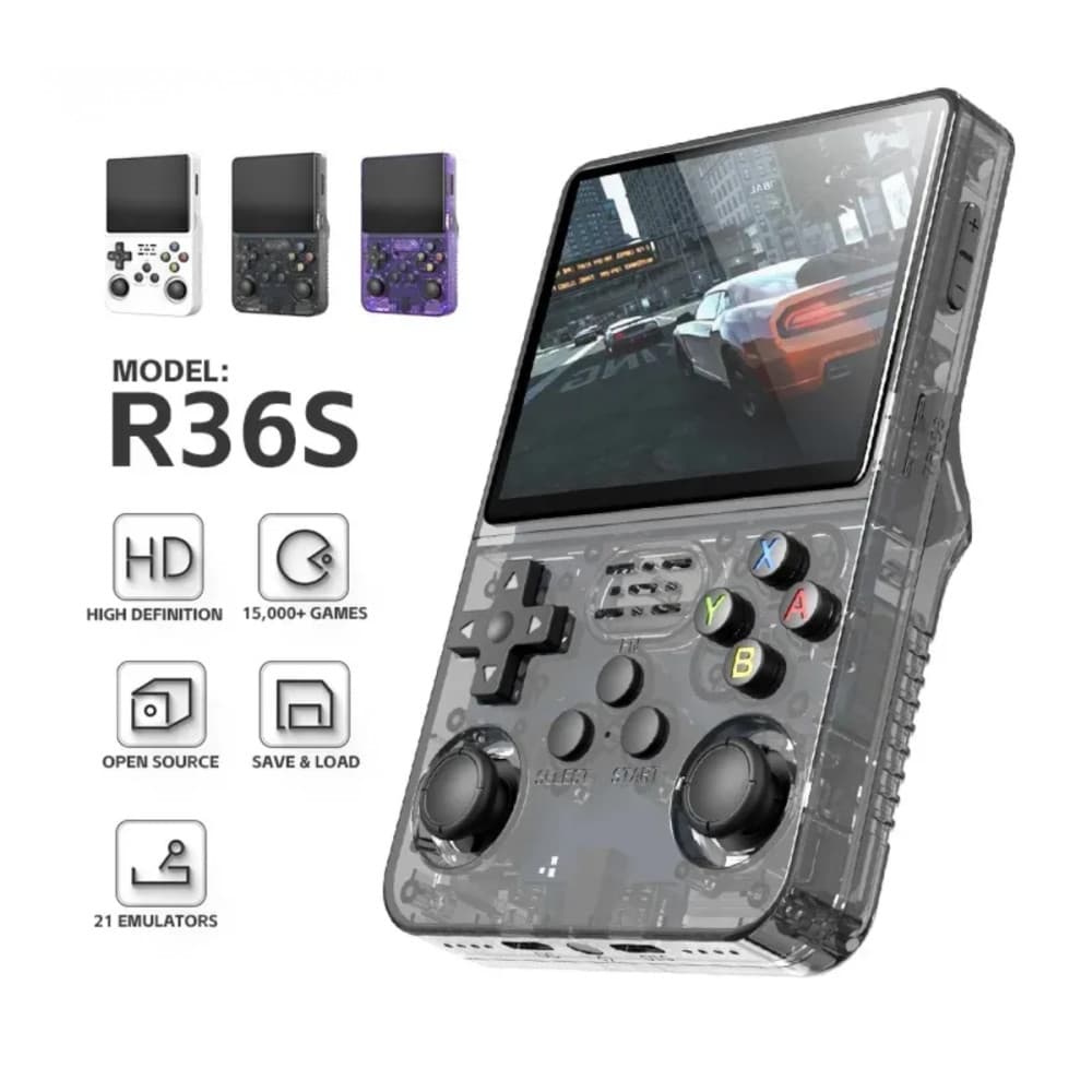 Mini Video Game Portátil R36S Games Retro 15000 Jogos 64gb T&Z R36S