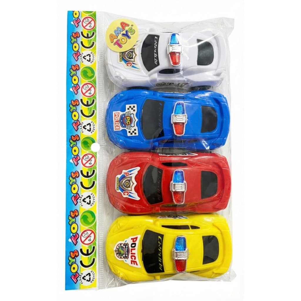 Carrinho De Brinquedo Fricção 4 Unidades Coleção Miniatura