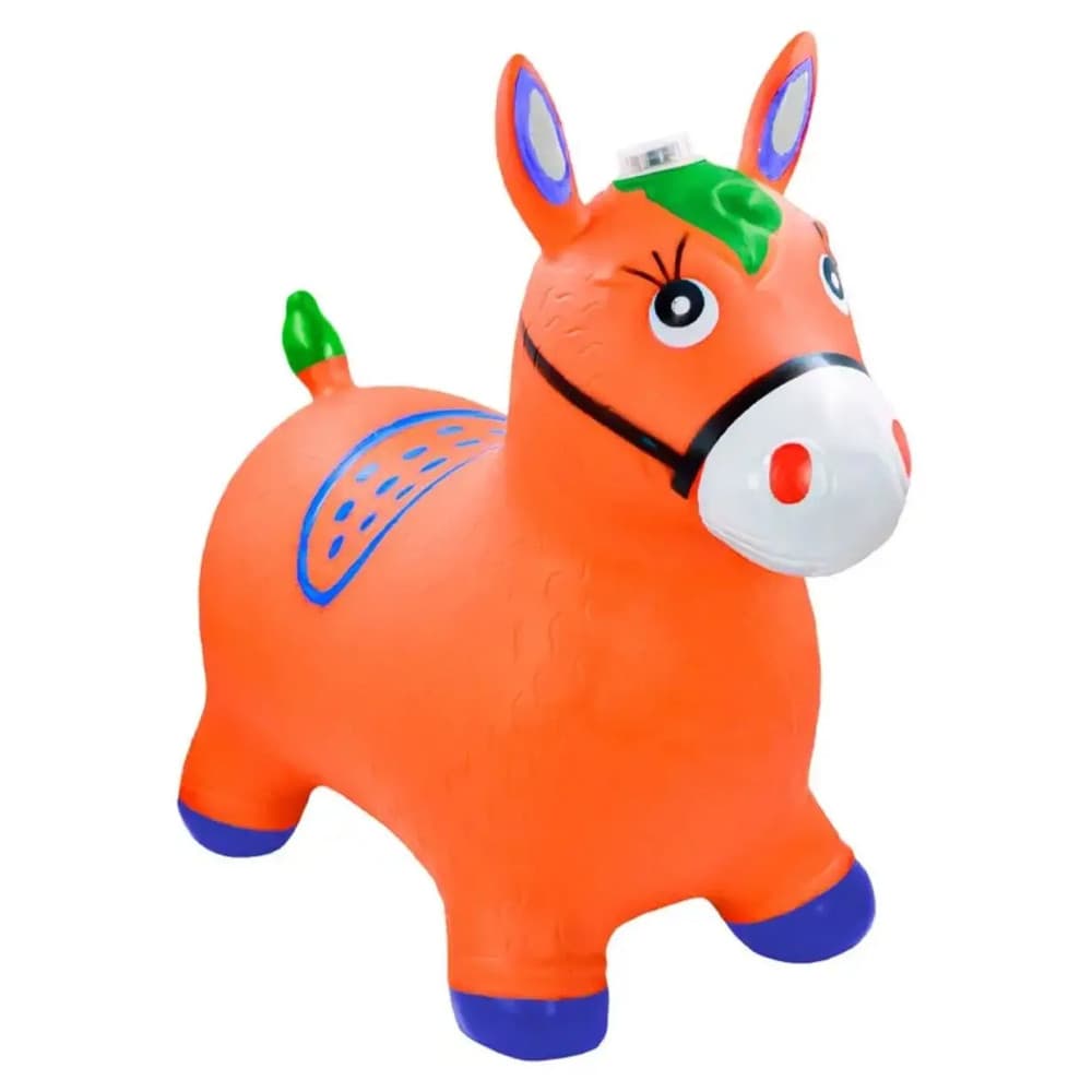 Cavalinho Brinquedo Musical Pula Pula Infantil Laranja