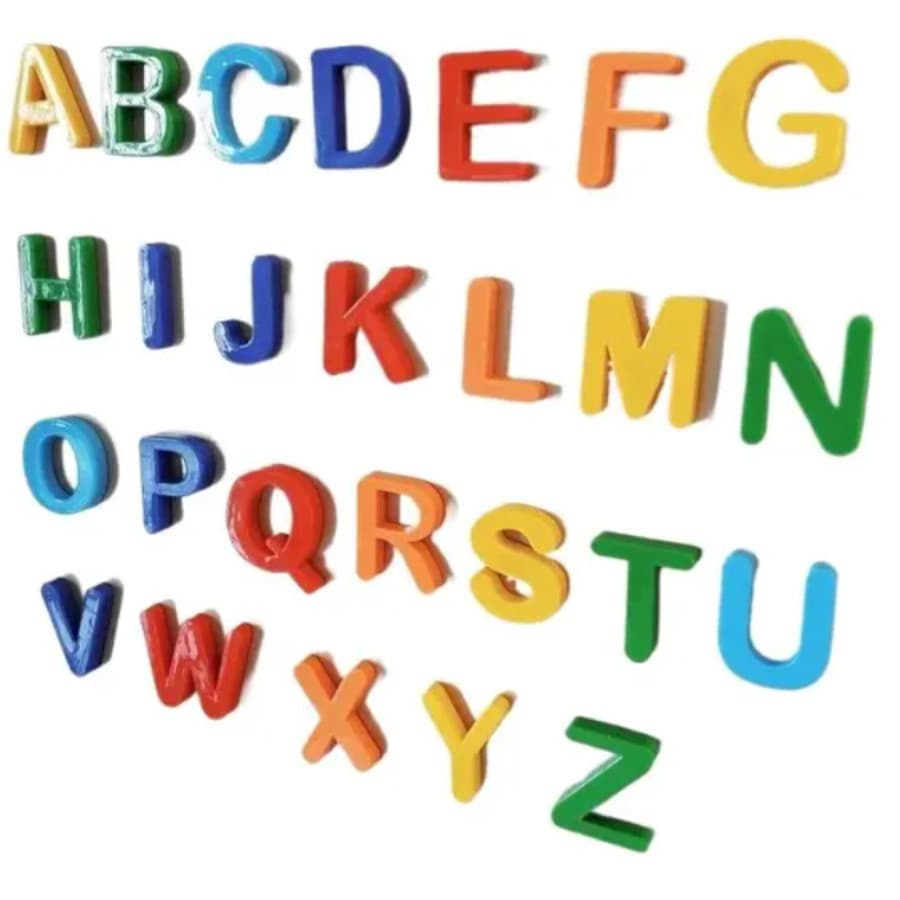 Kit Letras e Números Magnéticos 52 Peças Educativo Infantil Aprendizado Escolar