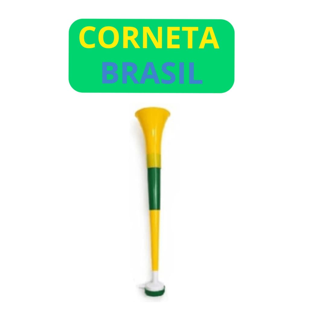 MODELO 2 - Corneta Brasil Fácil de Montar Verde e Amarela 40 cm