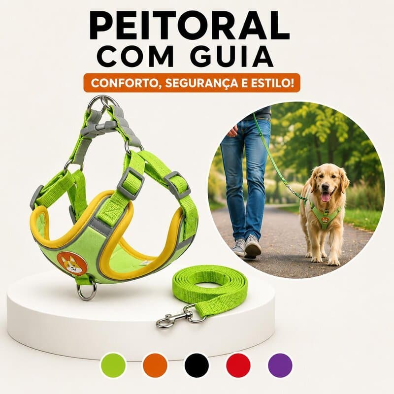 Coleira Peitoral Cachorro E Gato, Conjunto De Guia + Coleira Tipo Colete Para Pet Pequenos E Médios