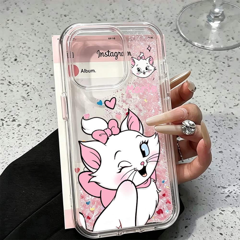 Case for iPhone 13 12 11 16 Air 17 15 14 Pro Max XR Macaron Color Silicone drift Sand Cover Wink Cat Soul