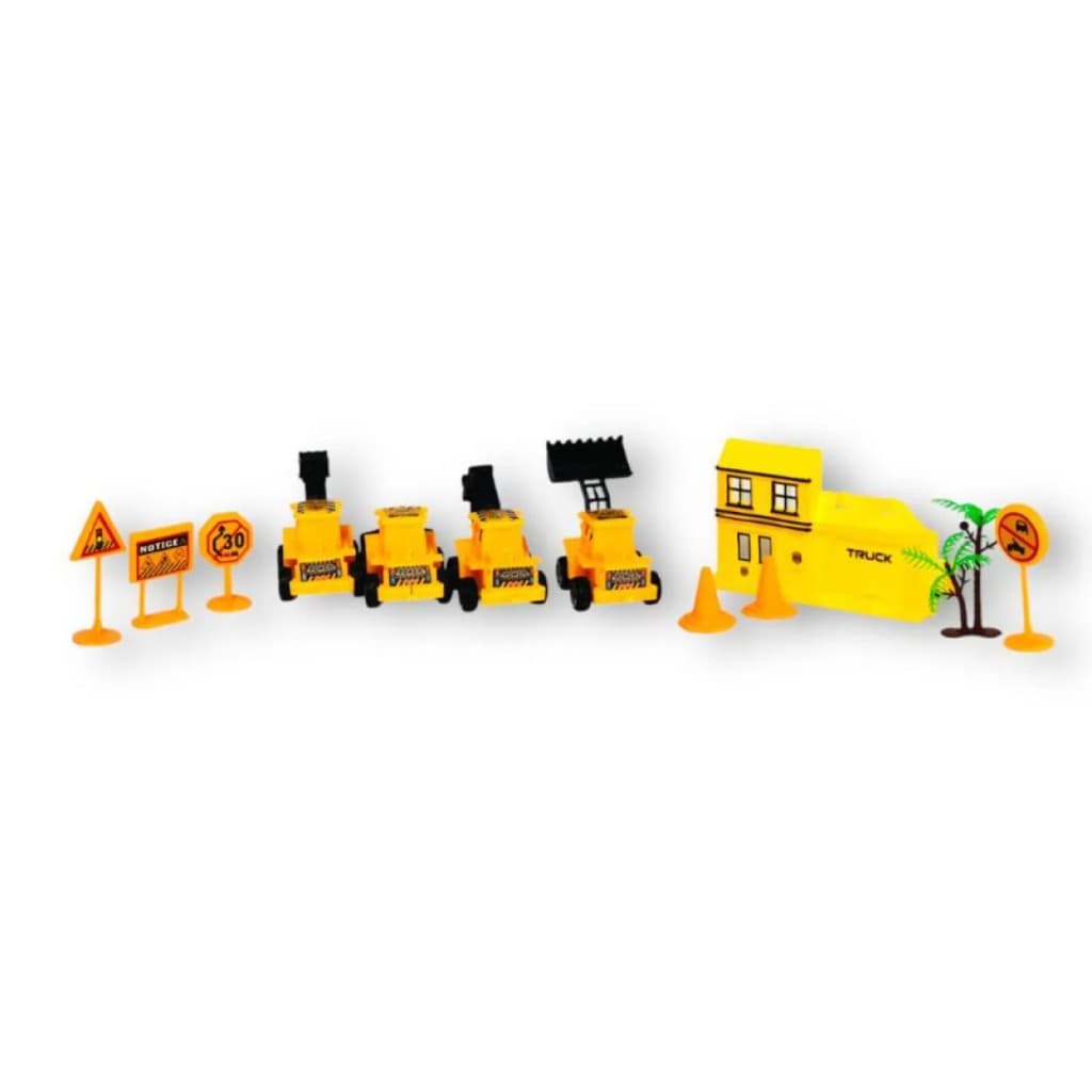 Brinquedo Kit Trator De Construção 12 Peças