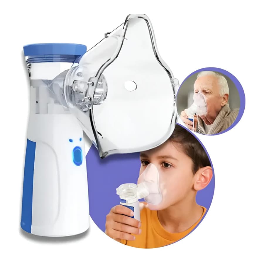 Inalador Portátil Nebulizador Ultrassônico Adulto Infantil USB e Pilha XLS JSL-W302