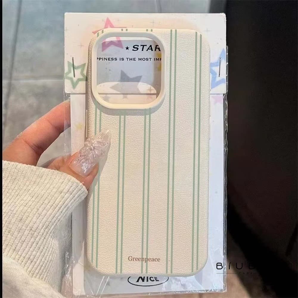 Listra Verde Impressão Verão Caso De Telefone Para iPhone 17 16 15 14 13 12 11 Pro Max XS XR X 16 Plus Capa De Silicone