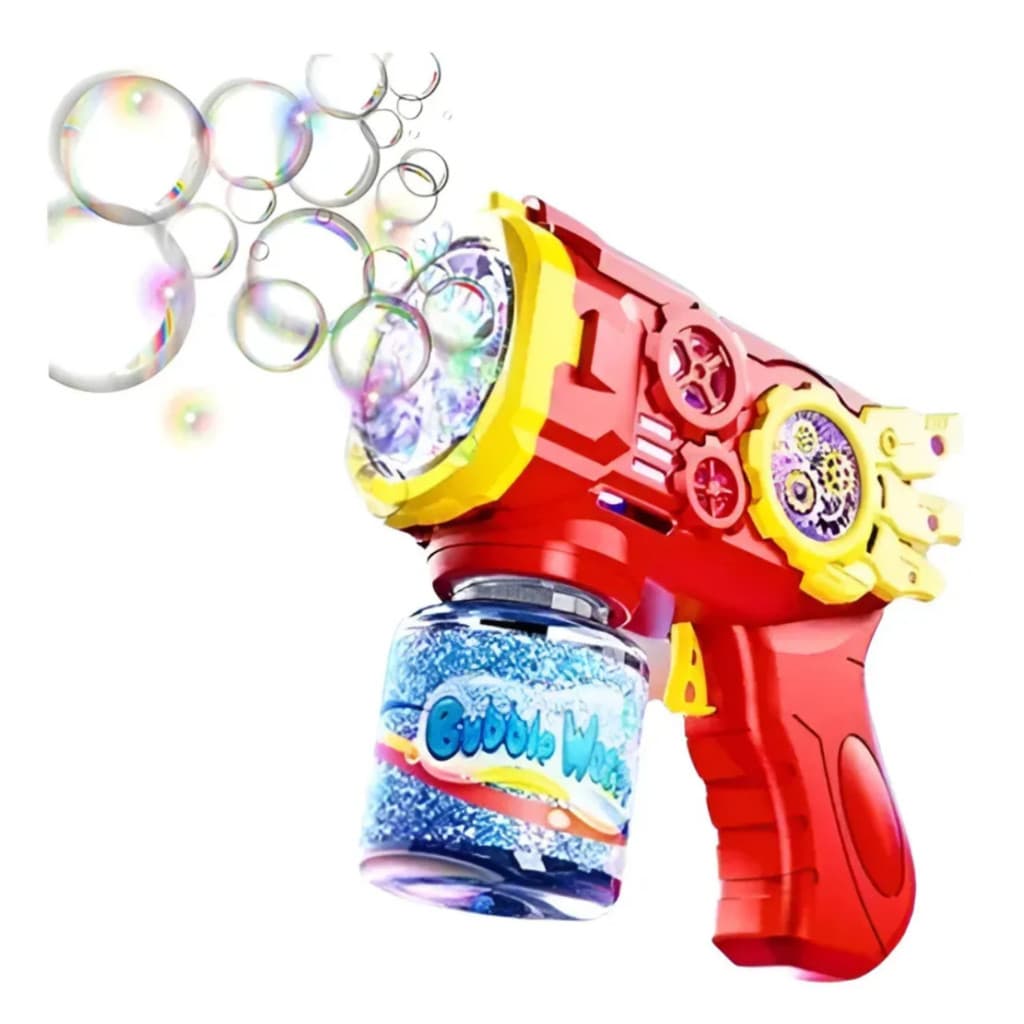 VERMELHA - Bubble Gun – Pistola de Bolhas Automática