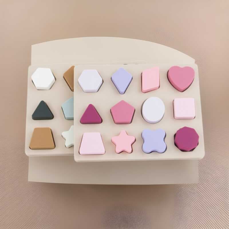 Mordedor de Silicone brinquedos para bebês 6 meses ou bastões molares formas geométricas pacote único fornecimento exclu