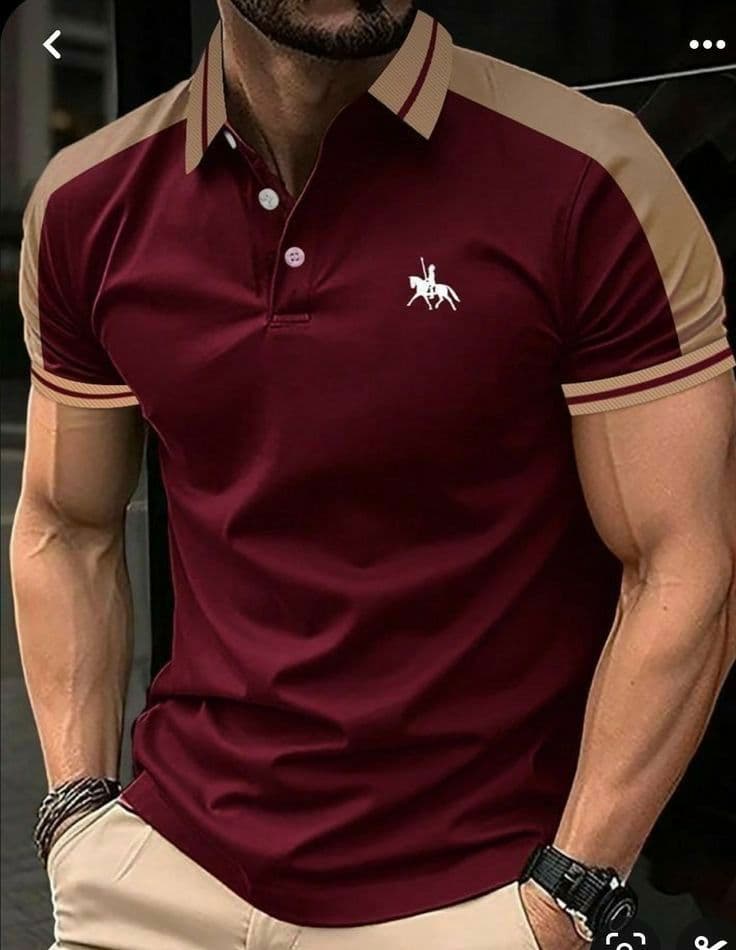 Camisa polo Masculina De Secagem Rápida Respirável , Elegante E Colorida Estampa Geométrica Esportiva casual 02