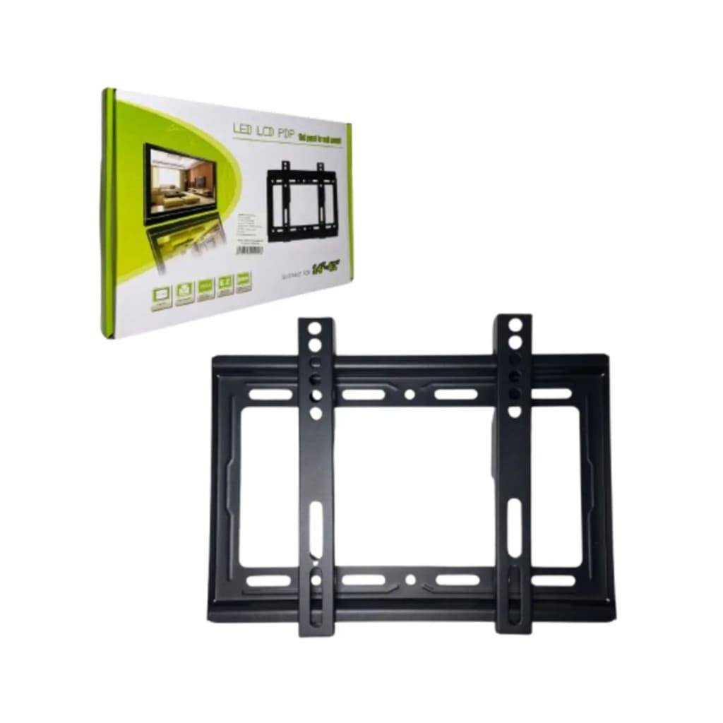 Suporte Fixo para TV de Parede Universal 14 a 42 Polegadas VESA 75x75 100x100 200x100 200x200 com Kit Instalação