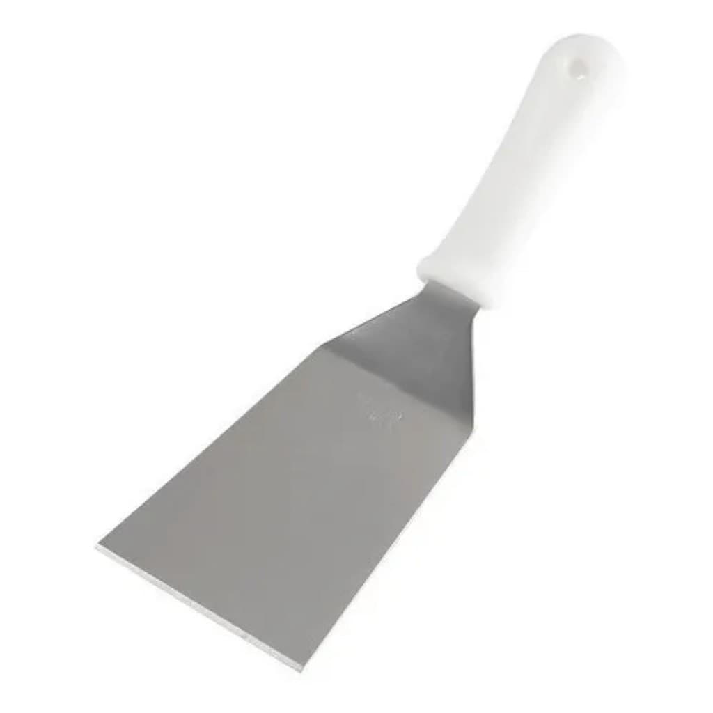 Espátula Curva Inox para Hambúrguer Chapa Lanches Chapeiro Fritura Pizza Cozinha Profissional
