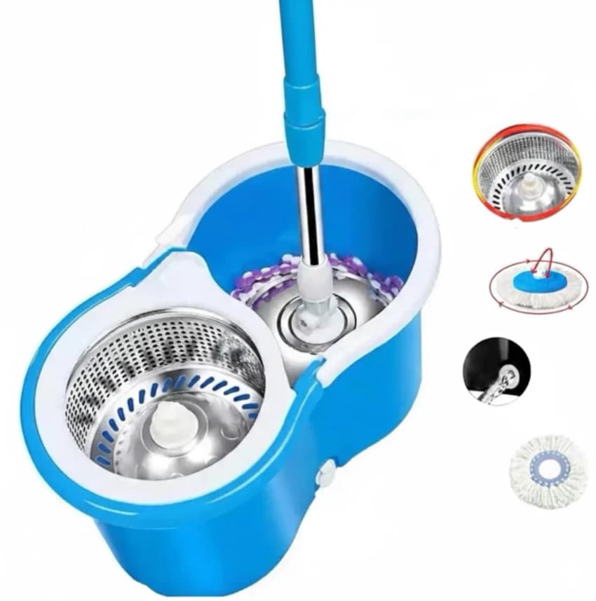 MOP INOX Giratorio (13 LITROS GRANDE) CABO FLEXIVEL SUPER ABSORVENTE Envio Aleatorio