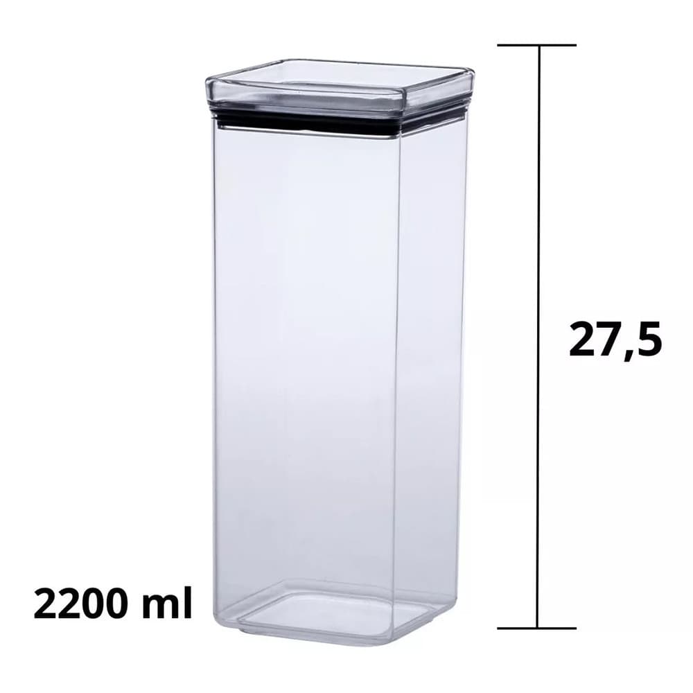 Kit 02 Potes Hermético Organizador Multiuso 2200ml
