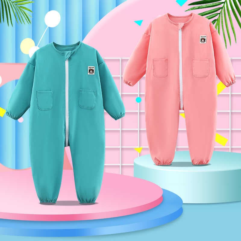 Crianças macacão de uma peça exterior usar Anti-sujo rastejando roupas de proteção do bebê corpo inteiro à prova dwaterp