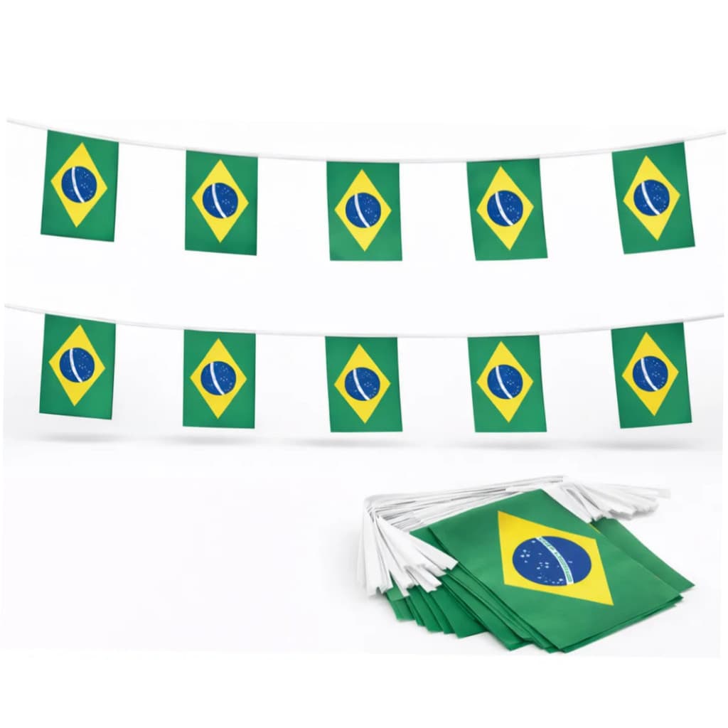 Varal de 20 Bandeirinhas Brasil 6 Metros – Copa do Mundo