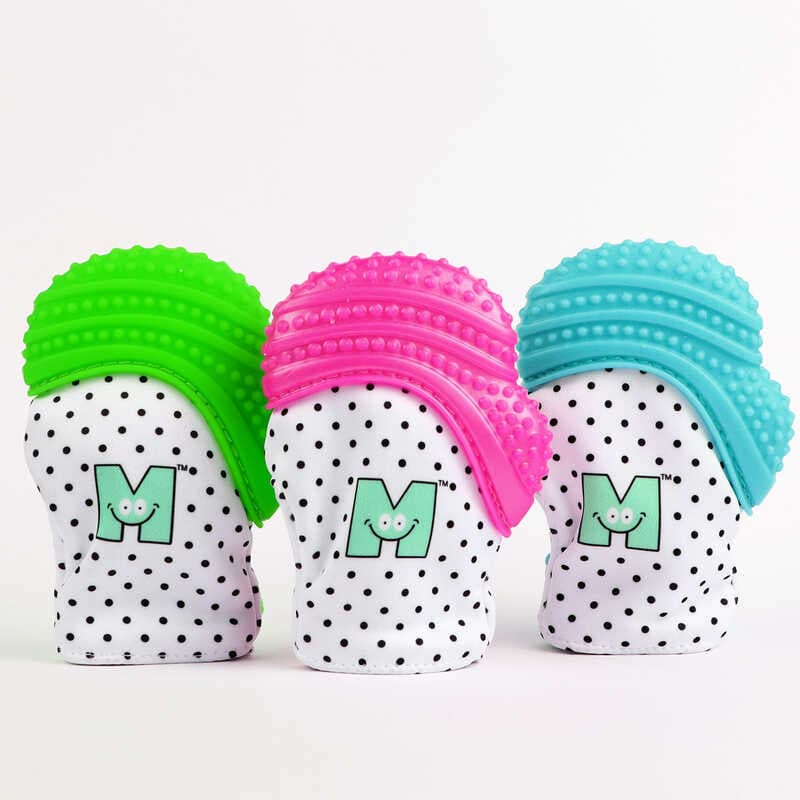 LionBear Luvas para mordedor de bebê Brinquedo Luvas para molares de Silicone para bebês Luvas Anti-mordida