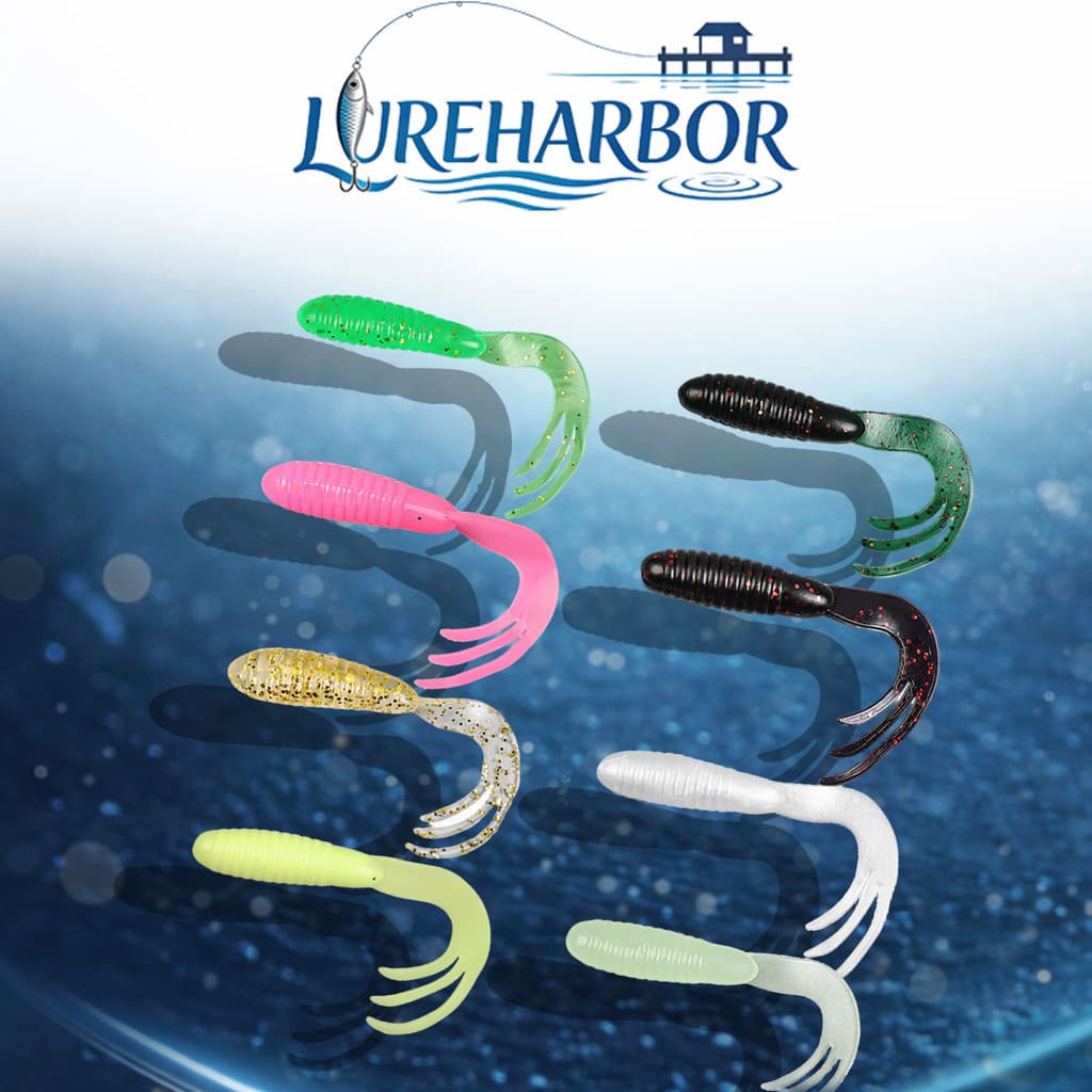 LUREHARBOR Cauda de três pontas com rolo de cauda isca macia isca falsa 4/5/6.5 cm pacote de 10 unidades