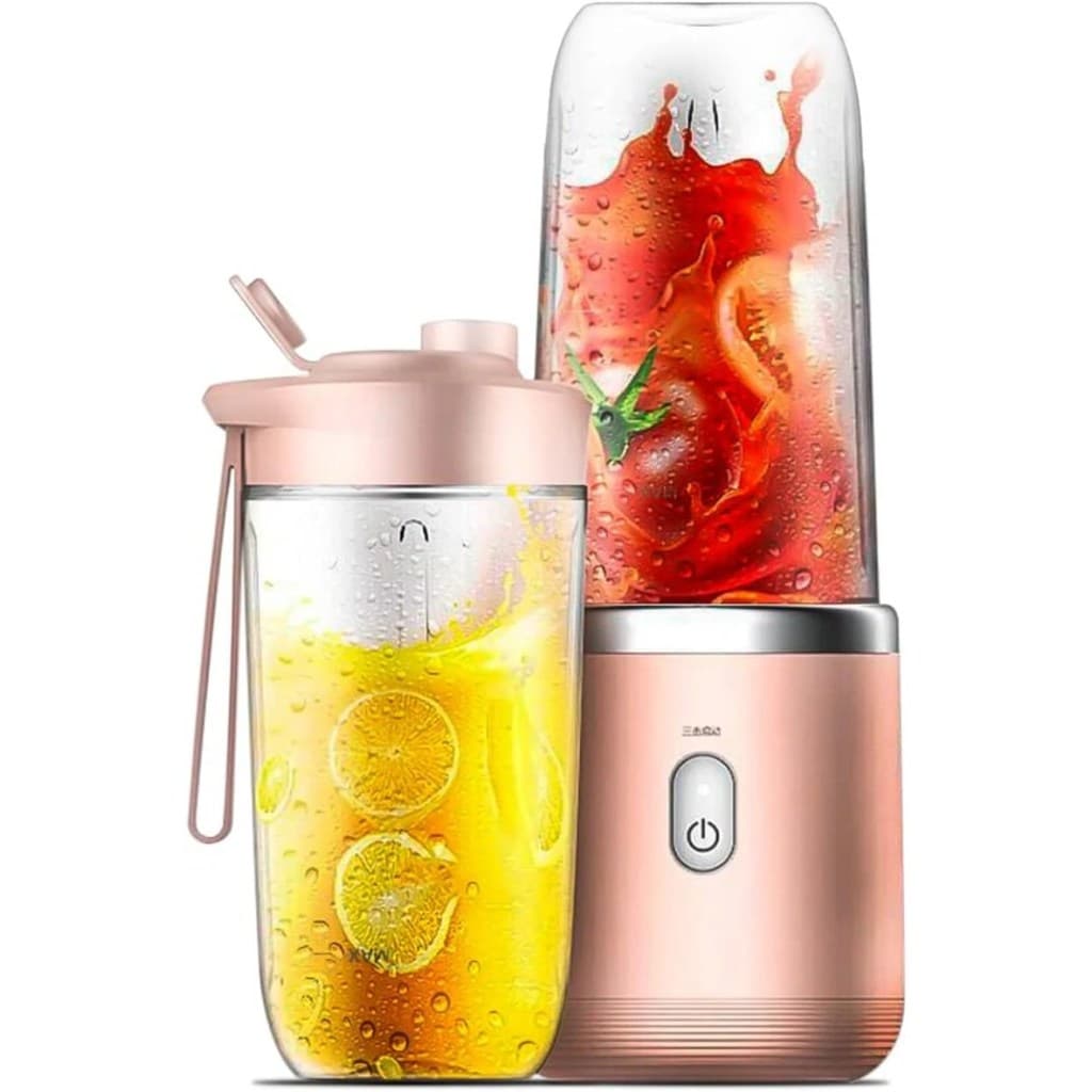 Rosa - Mini Processador Liquidificador Portátil 400ml