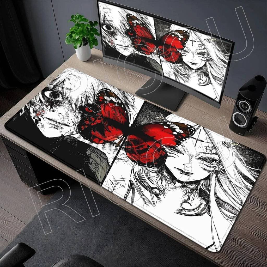 Anime Tokyo Ghoul HD Mouse Pad Escritório Em Casa Teclado De Computador Tapete De Mesa Legal Preto E Branco Quadrinhos J