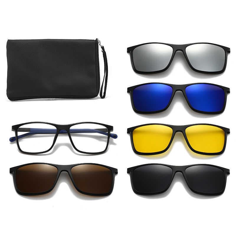 Conjunto de óculos magnéticos polarizados óculos de sol masculino condução visão noturna Clip-On óculos de sol feminino