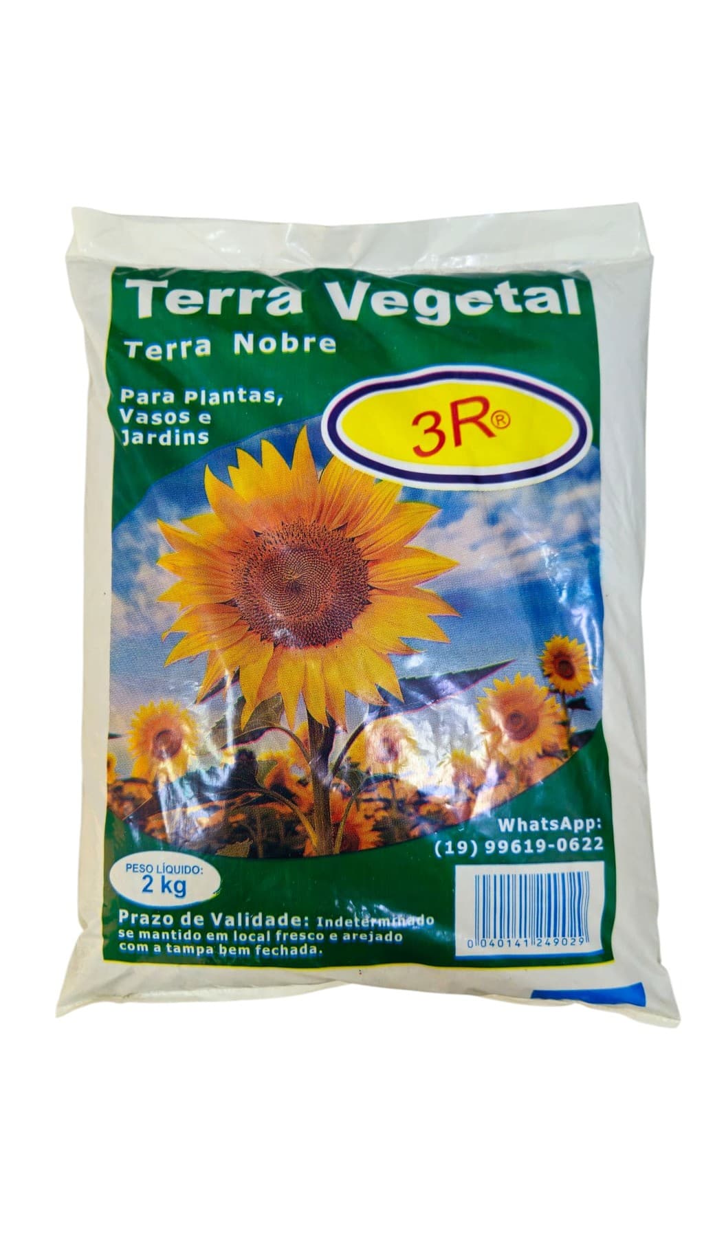 Terra Vegetal Adubada 2 Kg – Composto Orgânico 3R para Plantas Saudáveis