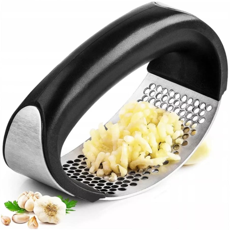 Espremedor de Alho Manual em Aço Inox e ABS | Amassador Resistente | Fácil de Limpar | Utensílio de Cozinha