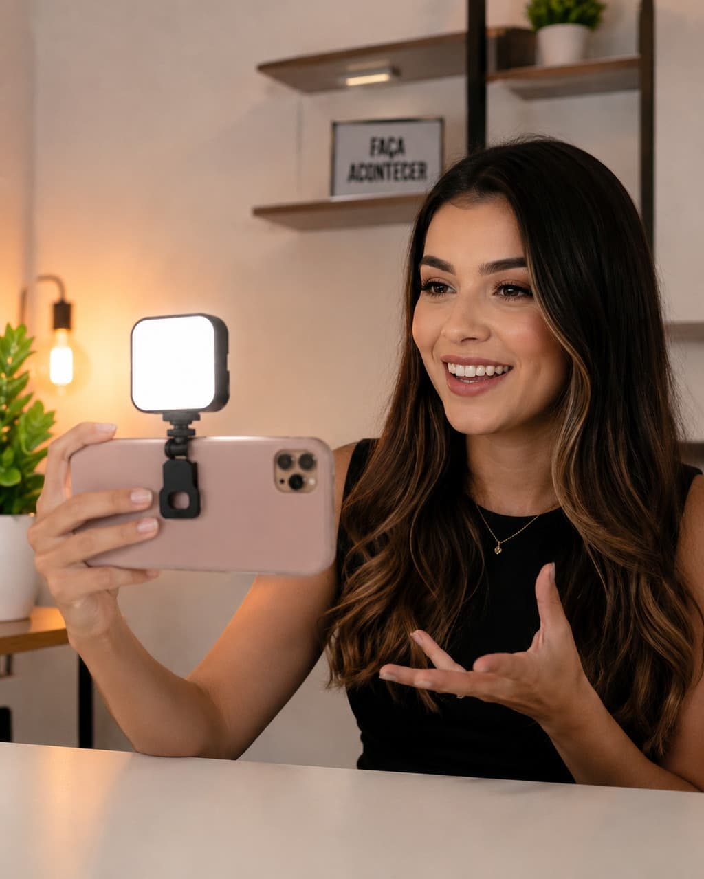 Luz LED Portátil para Celular Vídeos Selfies Gravações e Videochamadas