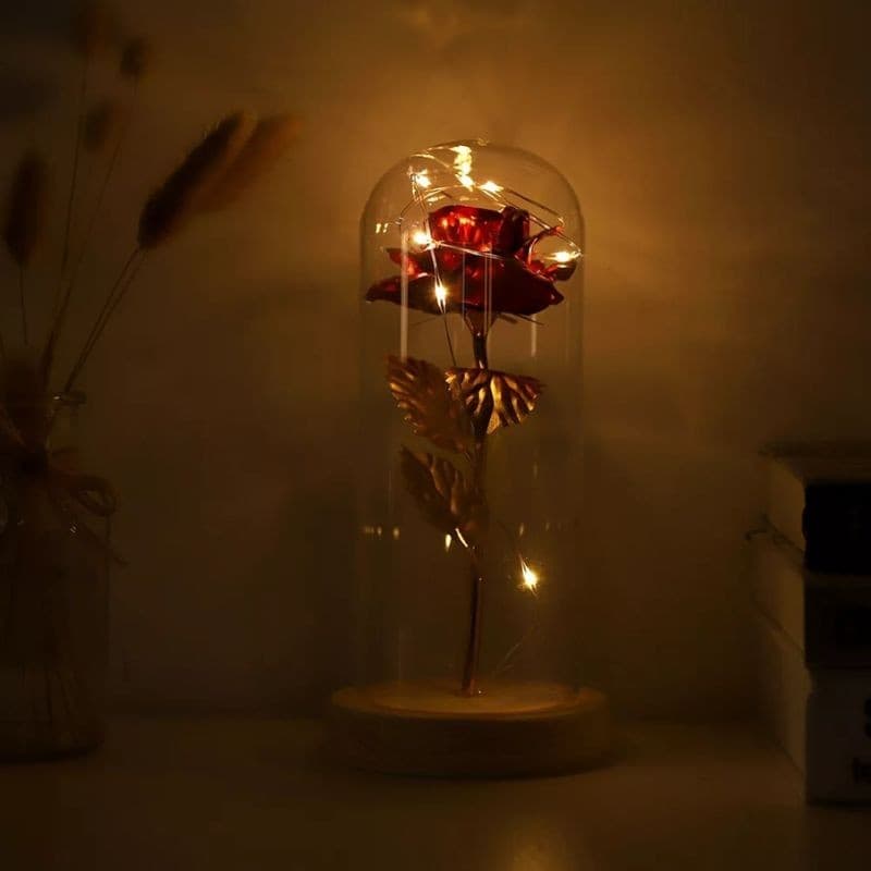 Flor Artificial na Cúpula 22cm com LED Color