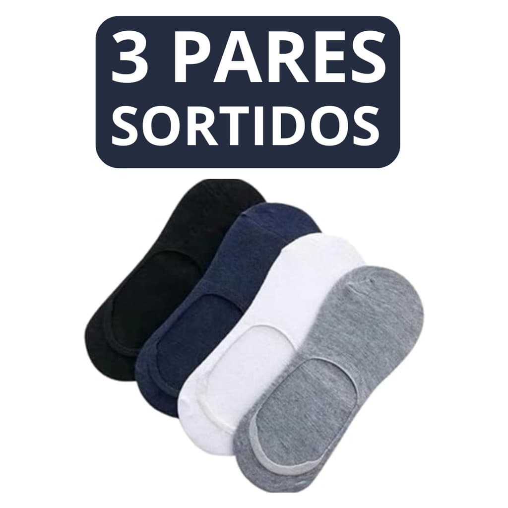 Conjunto 6 Meias Sapatilha Unissex Cores Sortidas 40-46