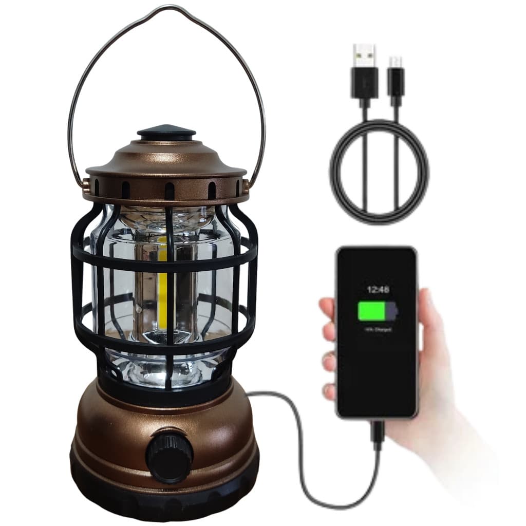 Lampião De LED Recarregável Bivolt Camping Pescaria Barraca