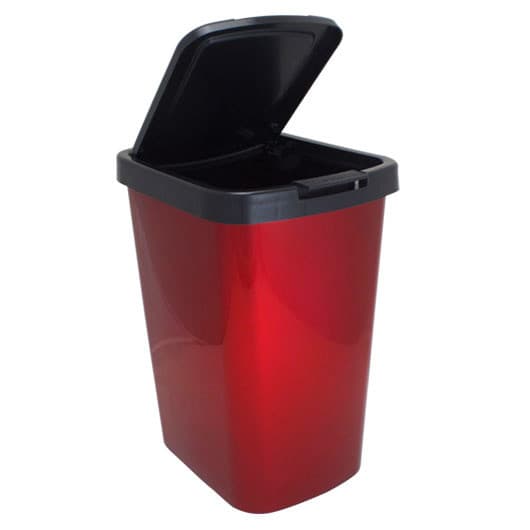 Lixeira Com Tampa Click Metalizado Label 25461 Arqplast Capacidade: 9Lt Cor: Vermelho
