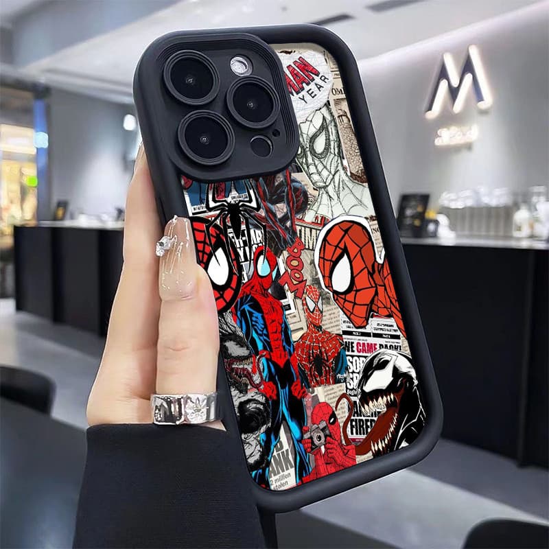 Capinha de Celular Homem Aranha iPhone 13 15 11 12 14 16 17 Pro Max Plus XR XS Premium Proteção Anti Impacto Promoção