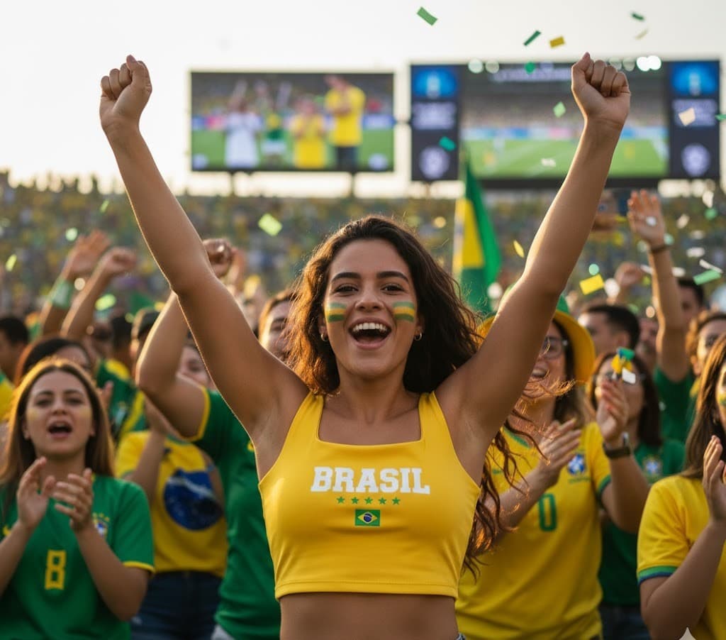 Cropped Regata Amarelo Brasil Torcida Hexa Verão 2026