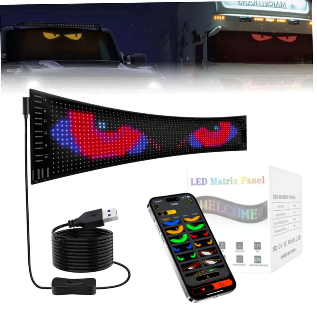 Painel Letreiro Matriz De Led Flexível Imagens Textos 64*16 Leds