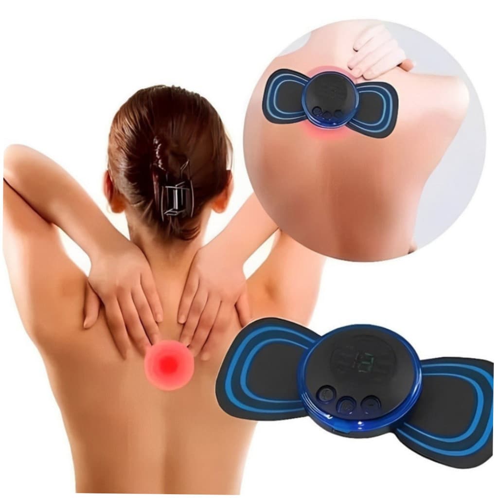 Mini Massageador Elétrico Portátil Recarregável Eletroterapia Pescoço e Perna - Bivolt - AMT