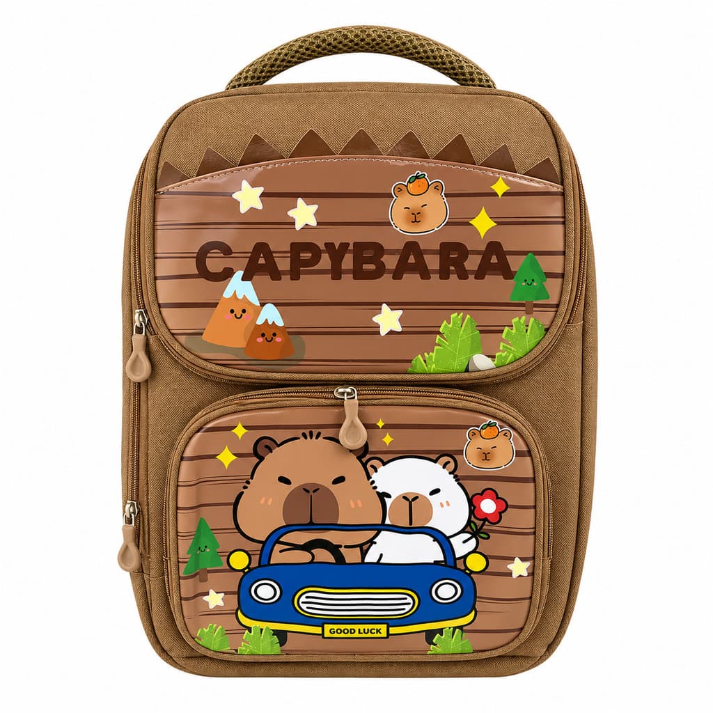Mochila Infantil Capivara Marrom UNISSEX - Serve para menino e menina!!!